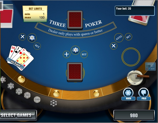 играть в игровой автомат Three Card Poker бесплатно