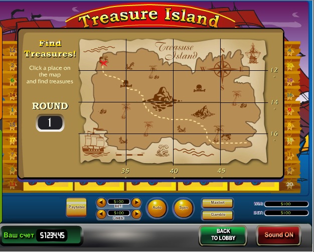 играть в игровой автомат Treasure Island бесплатно онлайн